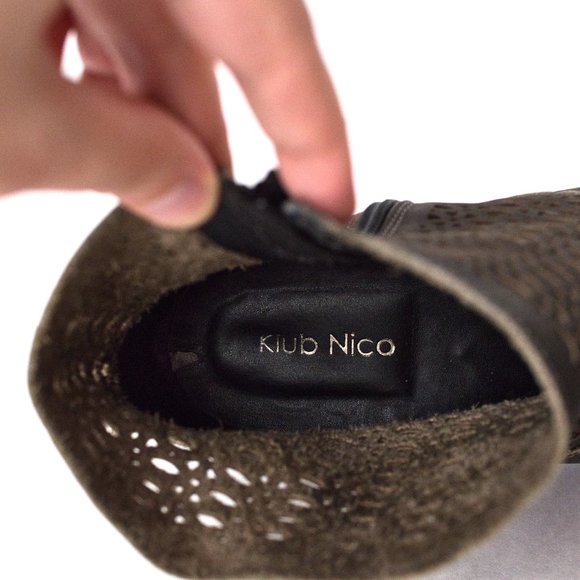 Klub Nico Size 8 Gray Ankle Boots with Laser Cutouts - Picture 14 of 14